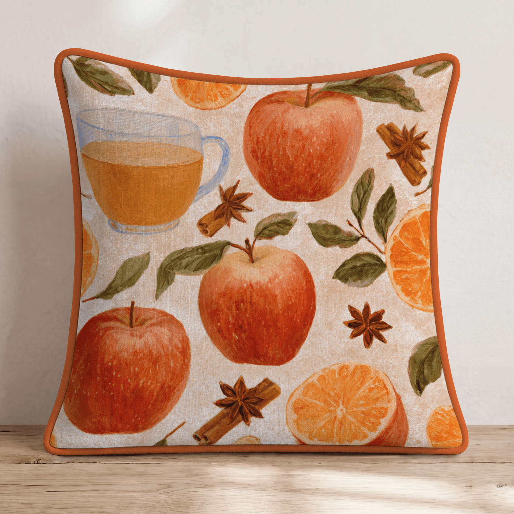 Apple Spiced Throw Pillow - Hillcroft Home