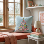 Aqua Shell Tree Throw Pillow - Hillcroft Home