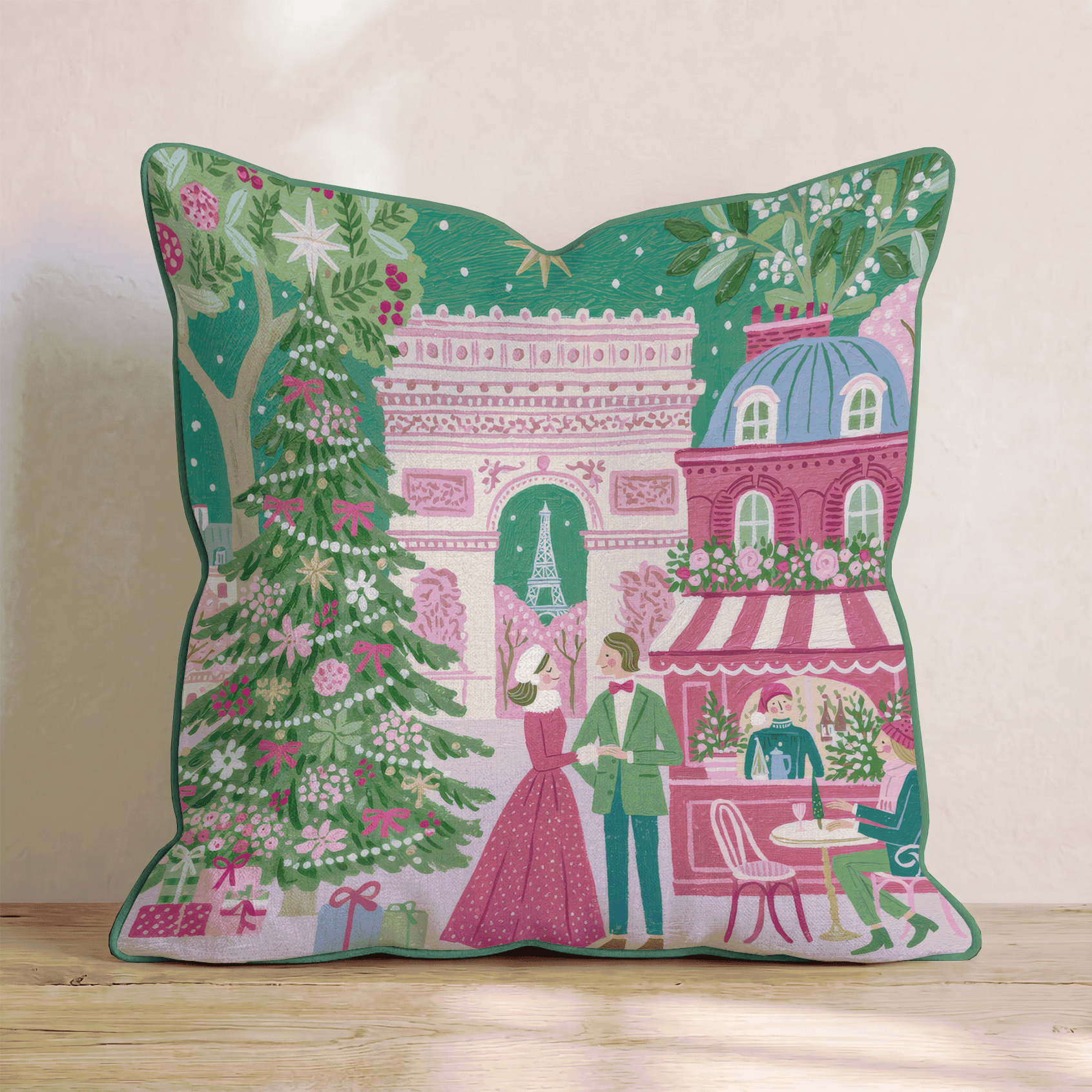 Arc de Triomphe Romance Throw Pillow - Hillcroft Home