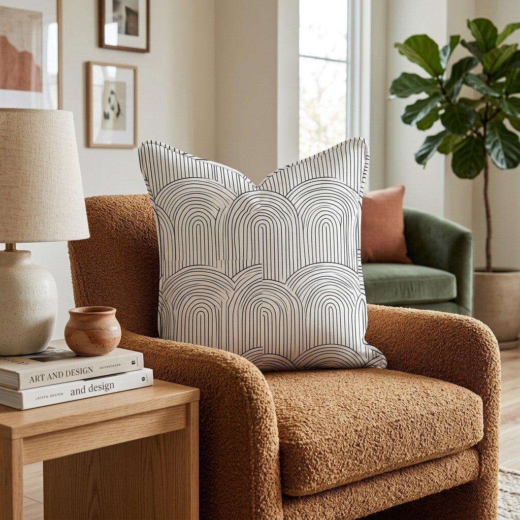 Arch Rainbow Outline Throw Pillow - Hillcroft Home