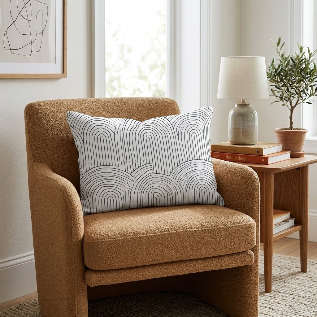 Arch Rainbow Outline Throw Pillow - Hillcroft Home