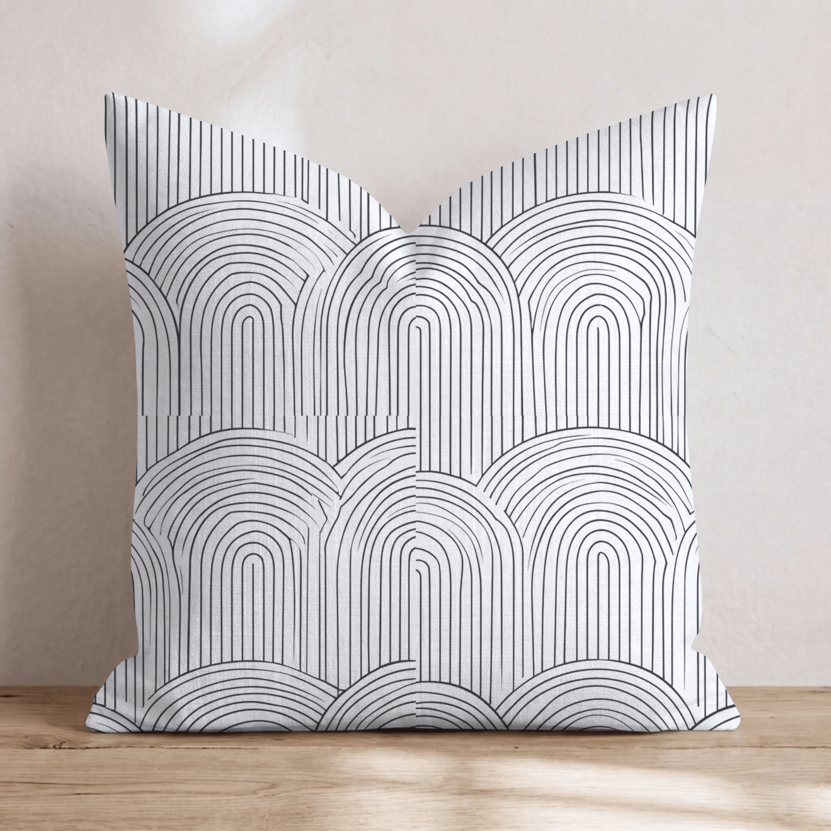 Arch Rainbow Outline Throw Pillow - Hillcroft Home