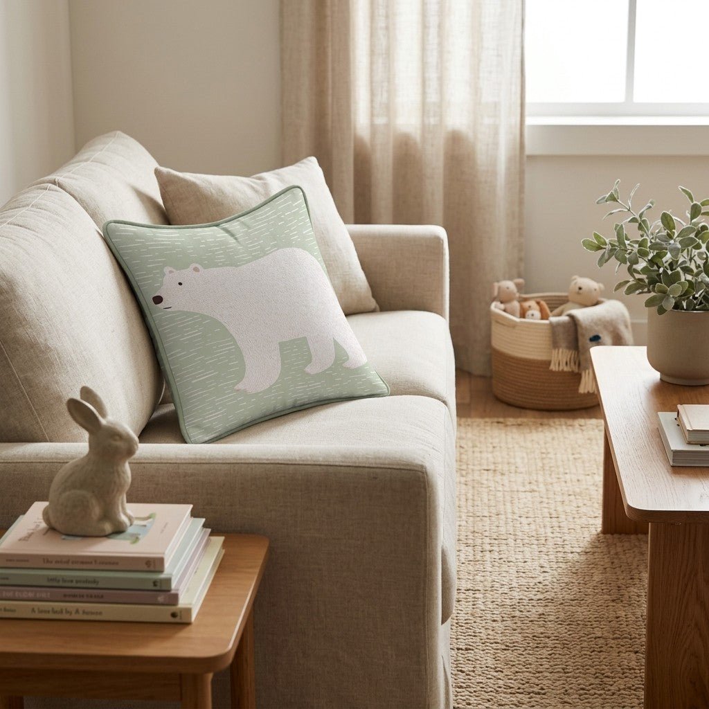 Arctic Bear Throw Pillow - Hillcroft Home