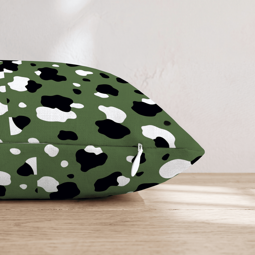 Army Cow Green Throw Pillow - Hillcroft Home