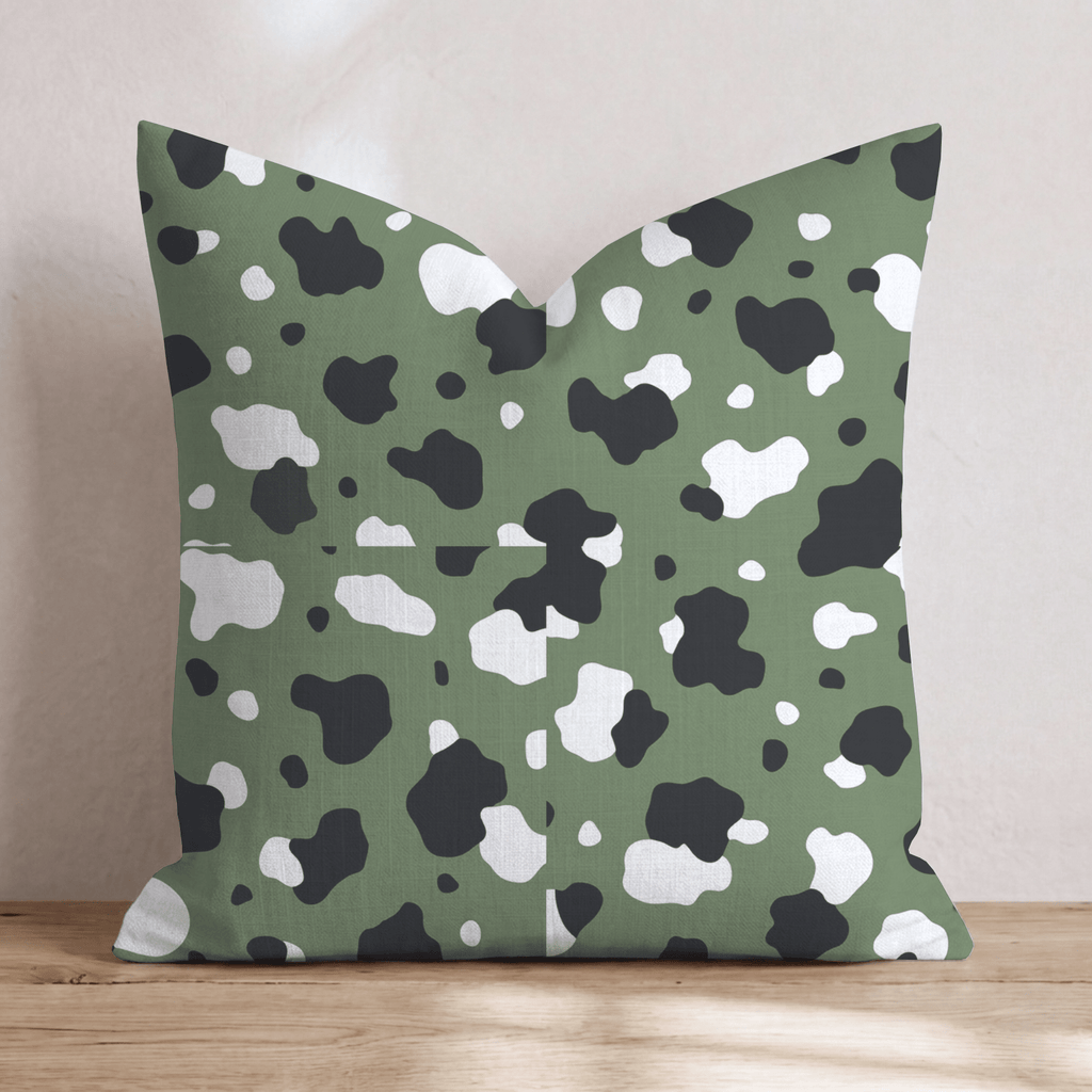 Army Cow Green Throw Pillow - Hillcroft Home