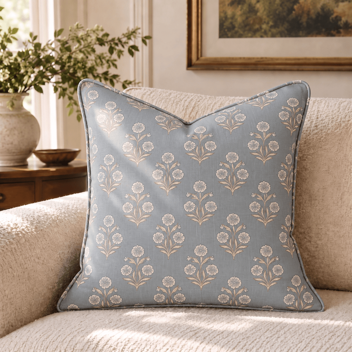 Aster Slate Throw Pillow throw pillow - Hillcroft Home