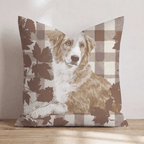 Australian Shepard Harvest Plaid Throw Pillow - Hillcroft Home