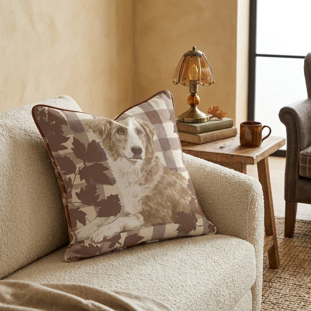 Australian Shepard Harvest Plaid Throw Pillow - Hillcroft Home