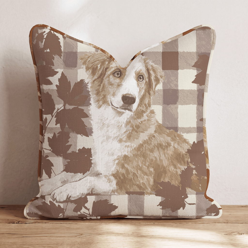 Australian Shepard Harvest Plaid Throw Pillow - Hillcroft Home