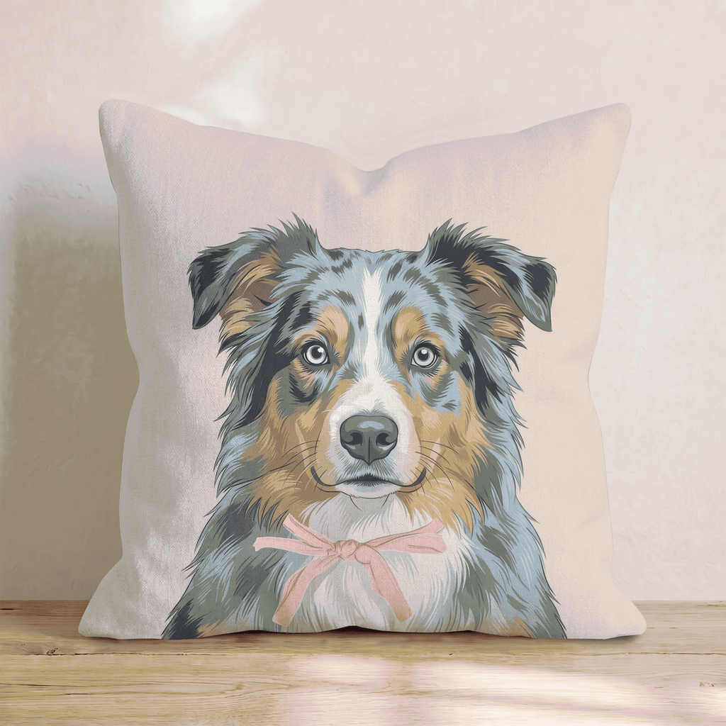 Australian Shepherd Portrait Throw Pillow - Hillcroft Home