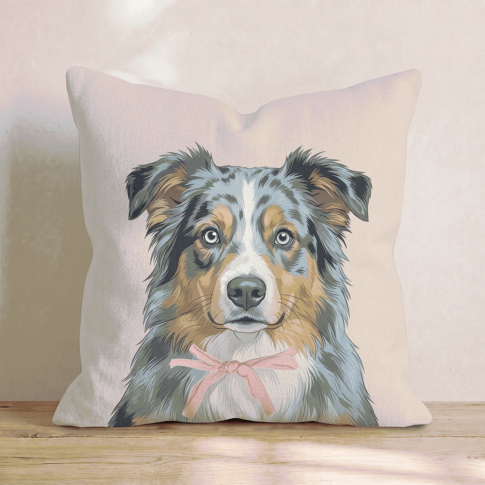 Australian Shepherd Portrait Throw Pillow - Hillcroft Home