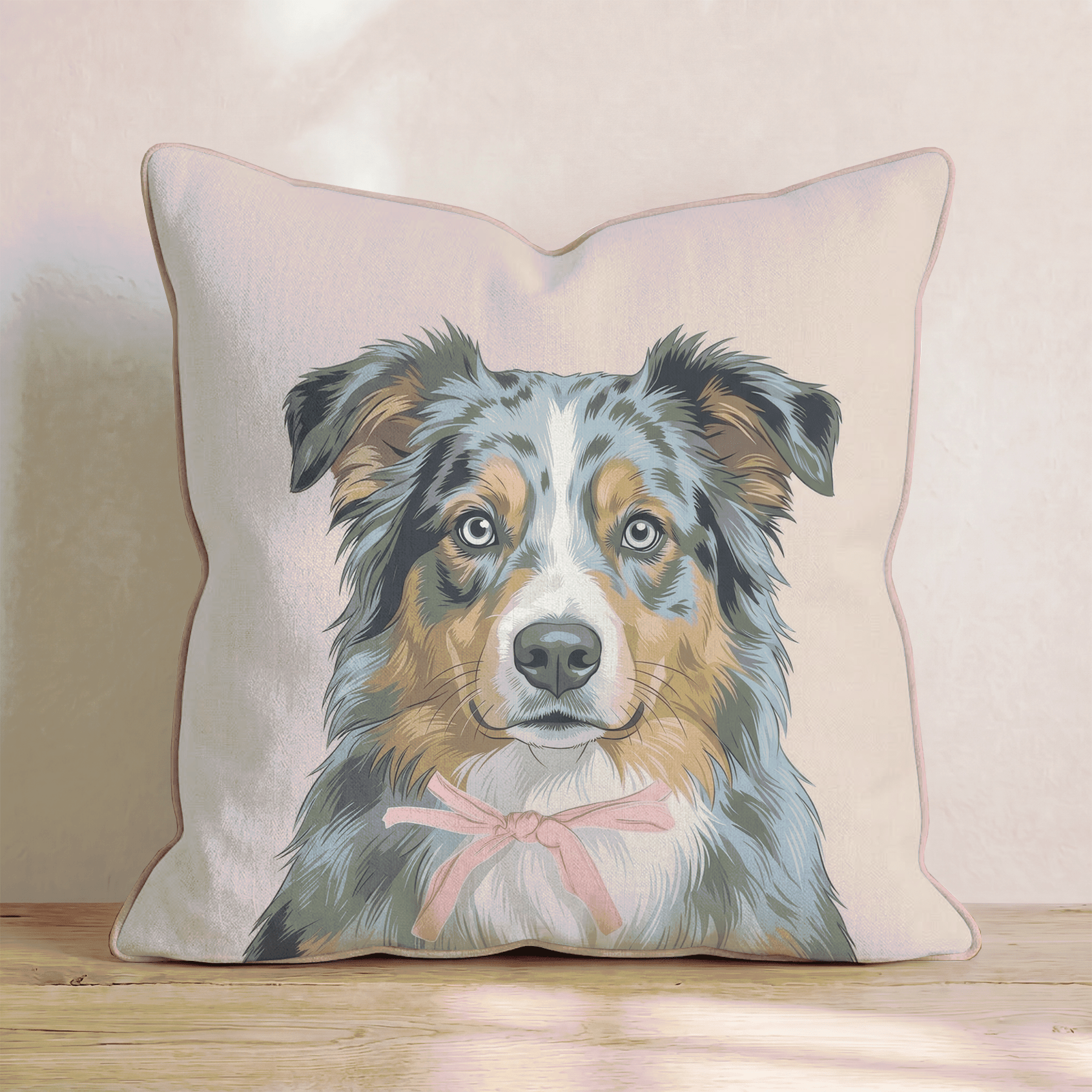 Australian Shepherd Portrait Throw Pillow - Hillcroft Home