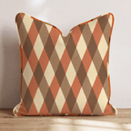 Autumn Argyle Brown Throw Pillow - Hillcroft Home