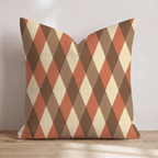 Autumn Argyle Brown Throw Pillow - Hillcroft Home
