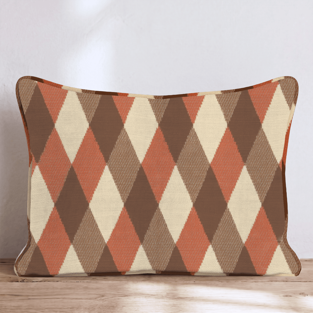 Autumn Argyle Brown Throw Pillow - Hillcroft Home