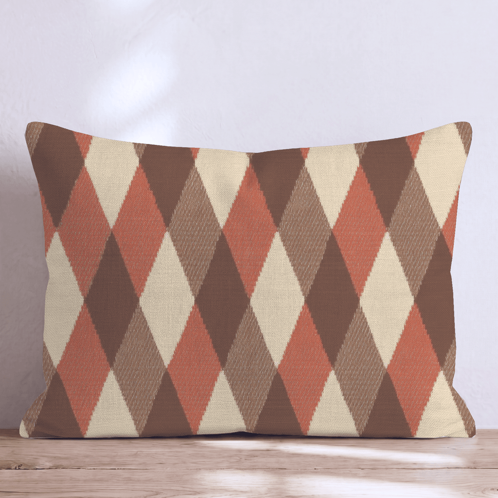 Autumn Argyle Brown Throw Pillow - Hillcroft Home