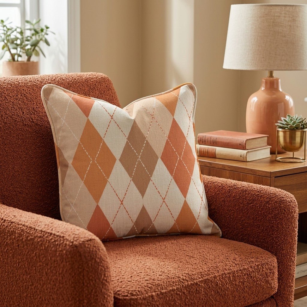 Autumn Argyle Throw Pillow - Hillcroft Home