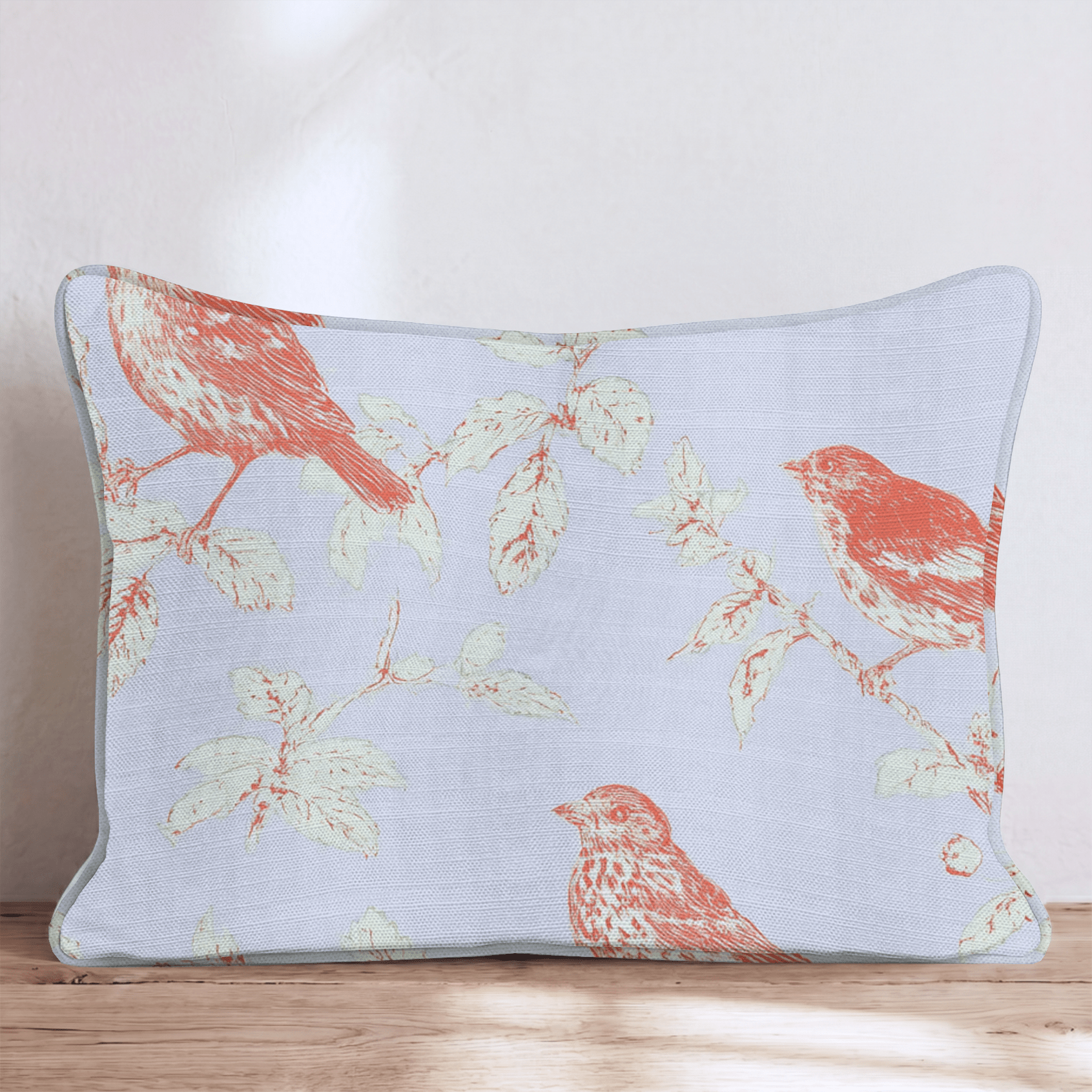 Autumn Birds Toile Throw Pillow - Hillcroft Home