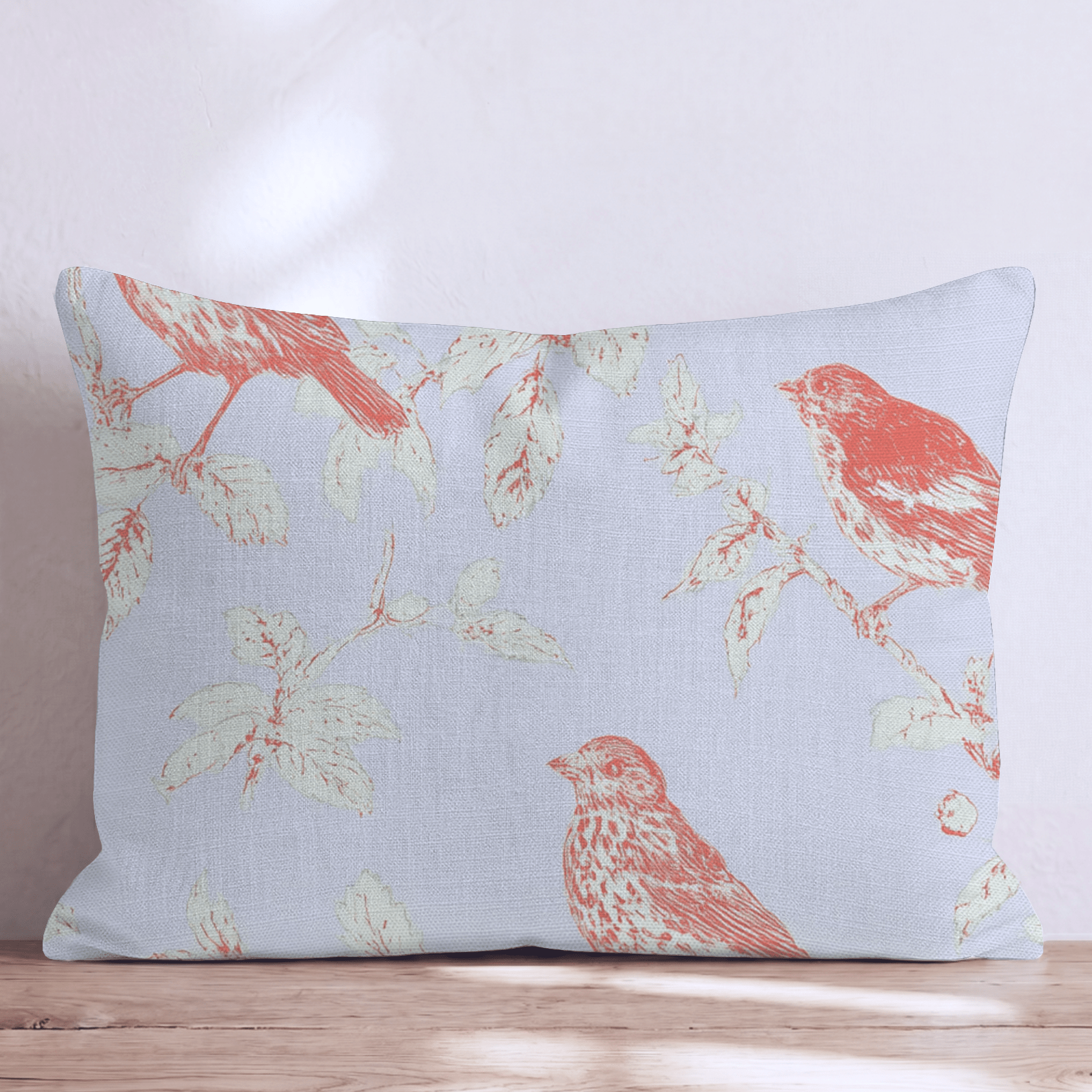 Autumn Birds Toile Throw Pillow - Hillcroft Home