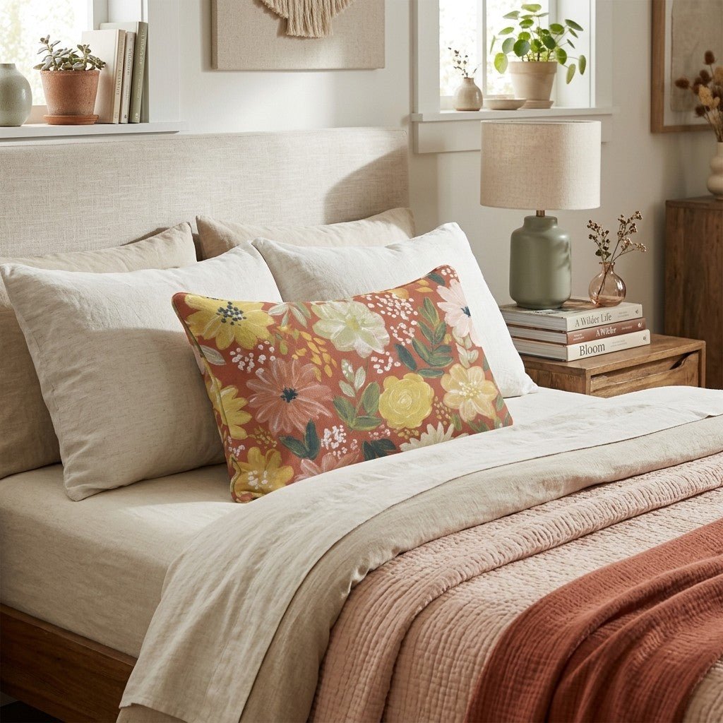 Autumn Bloom Throw Pillow - Hillcroft Home