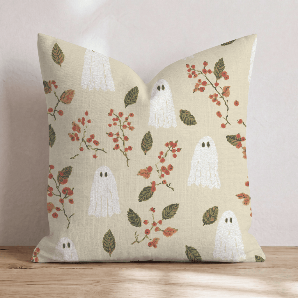 Autumn Ghost Sprig Throw Pillow - Hillcroft Home