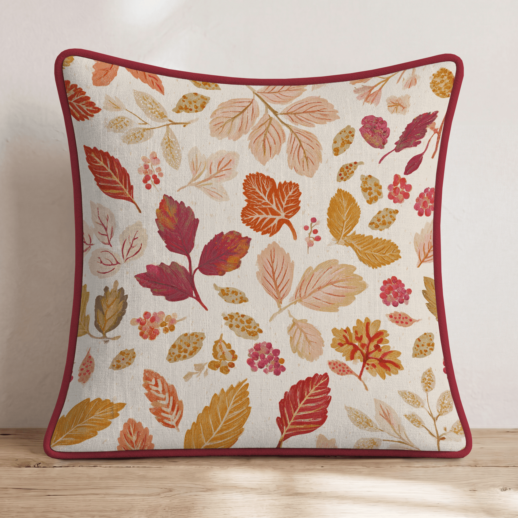 Autumn Leaf Pastel Throw Pillow - Hillcroft Home