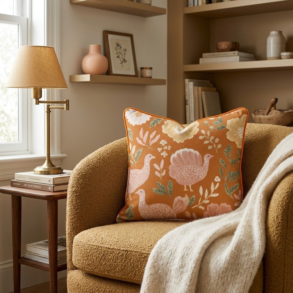 Autumn Meadow Fowl Throw Pillow - Hillcroft Home