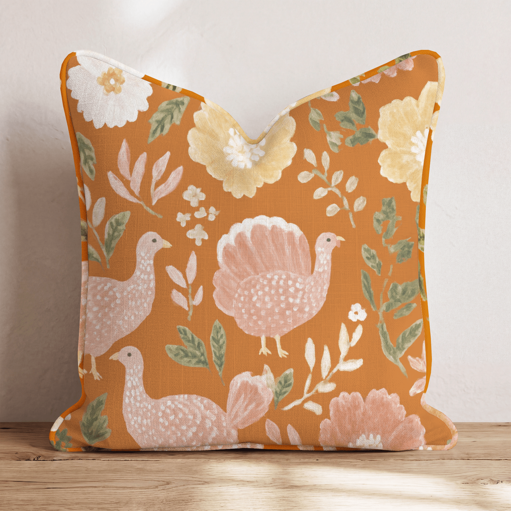 Autumn Meadow Fowl Throw Pillow - Hillcroft Home