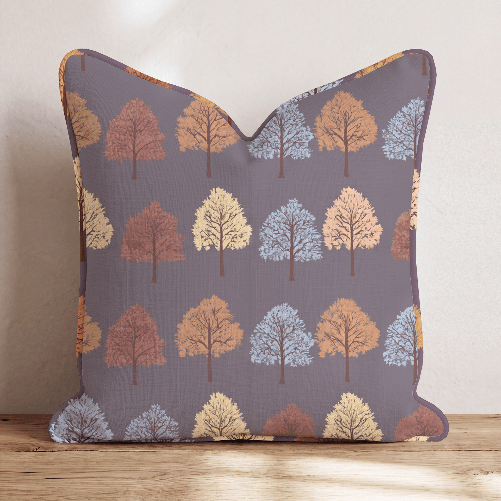 Autumn Orchard Rows Throw Pillow - Hillcroft Home