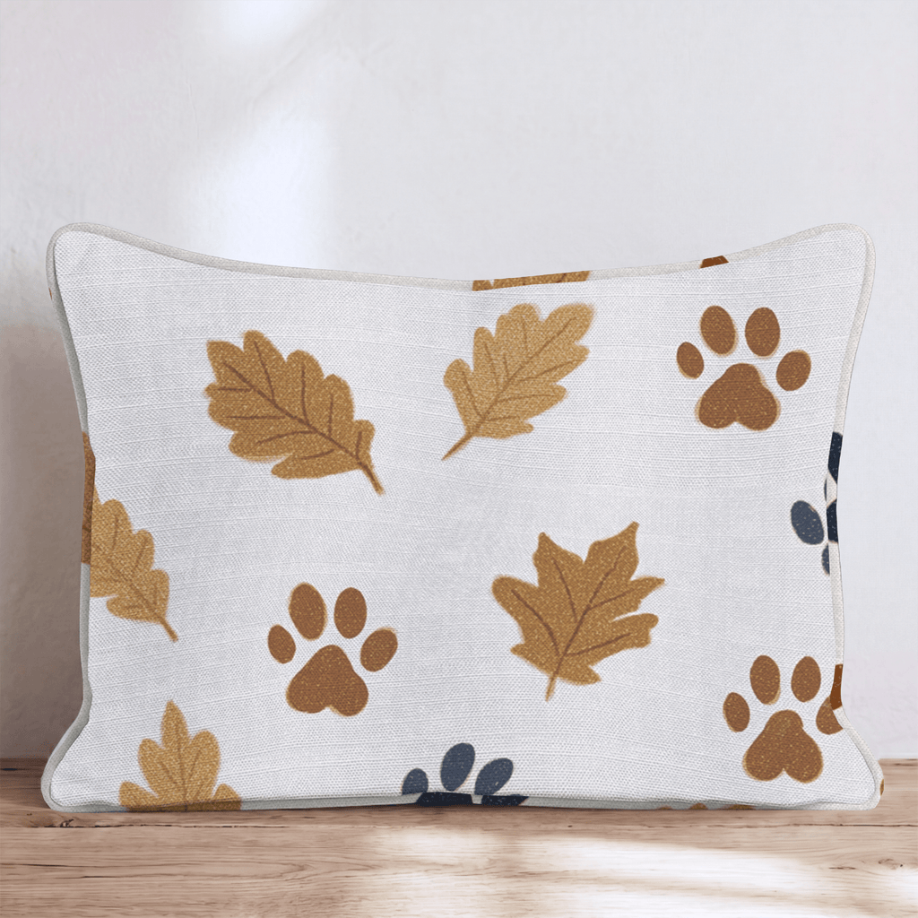 Autumn Pawprints Throw Pillow - Hillcroft Home