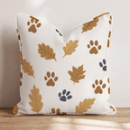 Autumn Pawprints Throw Pillow - Hillcroft Home