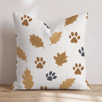 Autumn Pawprints Throw Pillow - Hillcroft Home