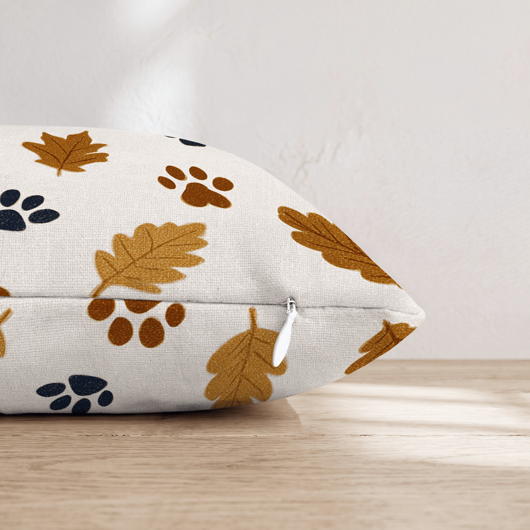 Autumn Pawprints Throw Pillow - Hillcroft Home