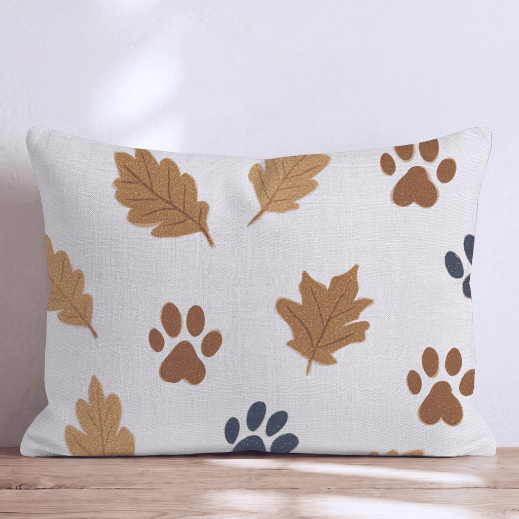 Autumn Pawprints Throw Pillow - Hillcroft Home