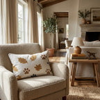 Autumn Pawprints Throw Pillow - Hillcroft Home