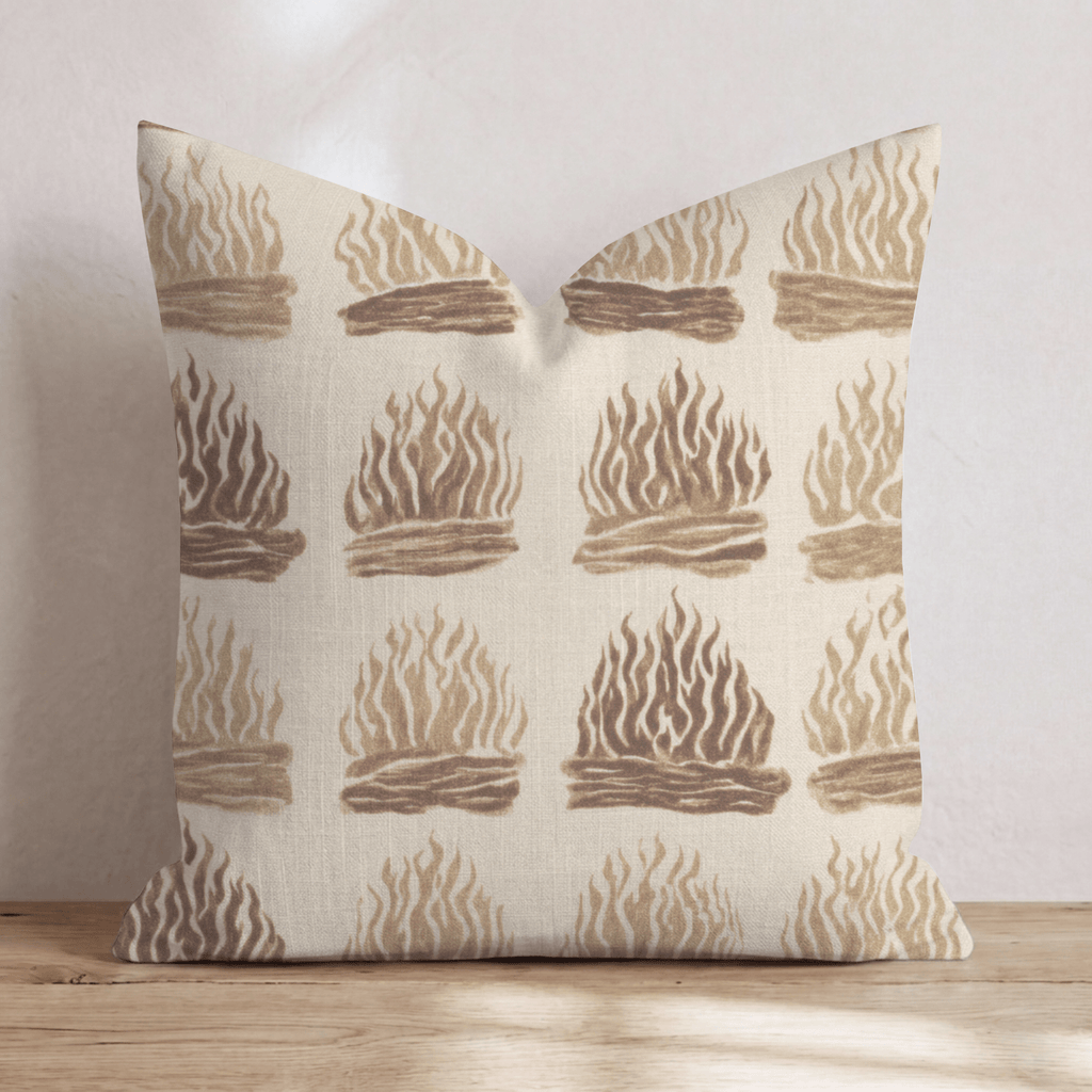 Autumn Taupe Campfire Throw Pillow - Hillcroft Home