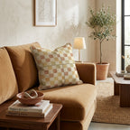 Autumn Watercolor Check Throw Pillow - Hillcroft Home