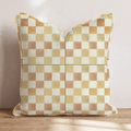 Autumn Watercolor Check Throw Pillow - Hillcroft Home