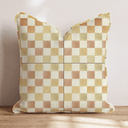 Autumn Watercolor Check Throw Pillow - Hillcroft Home