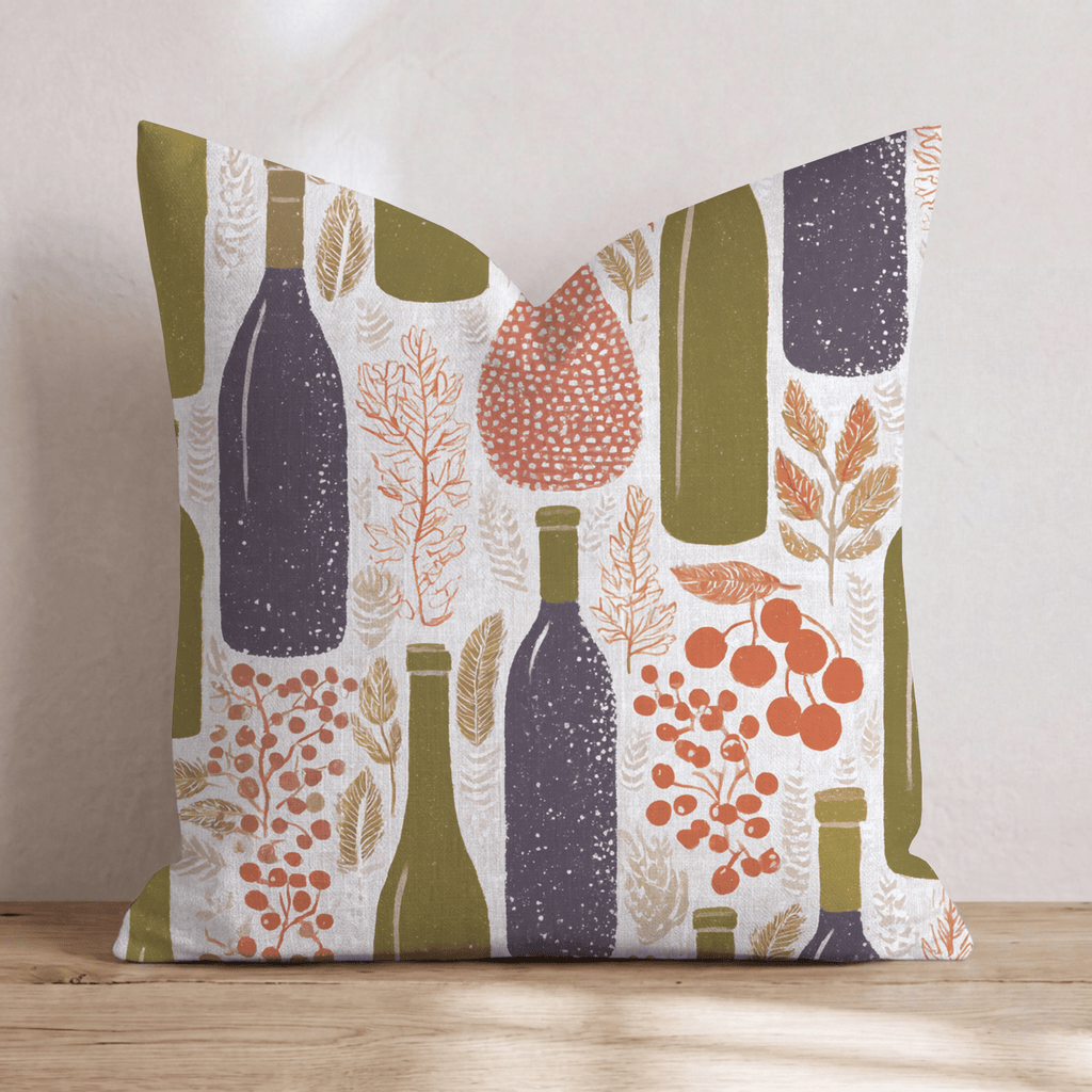 Autumn Wine Cellar Throw Pillow - Hillcroft Home