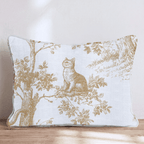 Autumn Woodland Cat Toile Throw Pillow - Hillcroft Home