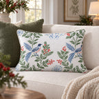 Aviary Garland Throw Pillow throw pillow - Hillcroft Home