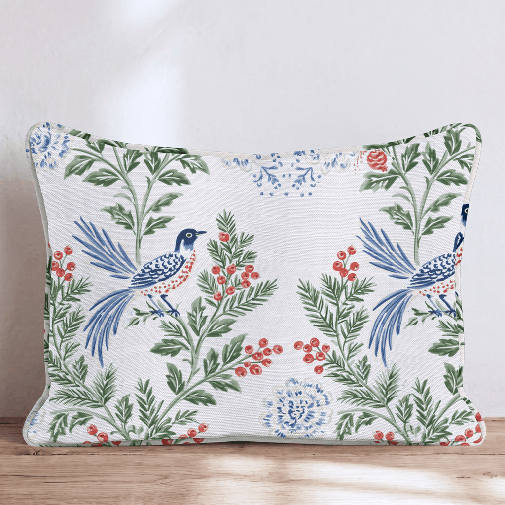 Aviary Garland Throw Pillow throw pillow - Hillcroft Home