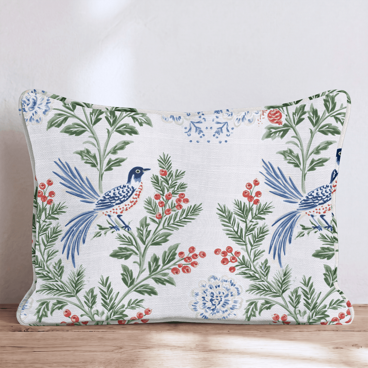 Aviary Garland Throw Pillow throw pillow - Hillcroft Home
