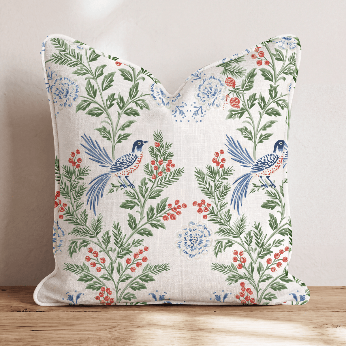 Aviary Garland Throw Pillow throw pillow - Hillcroft Home