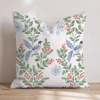 Aviary Garland Throw Pillow throw pillow - Hillcroft Home