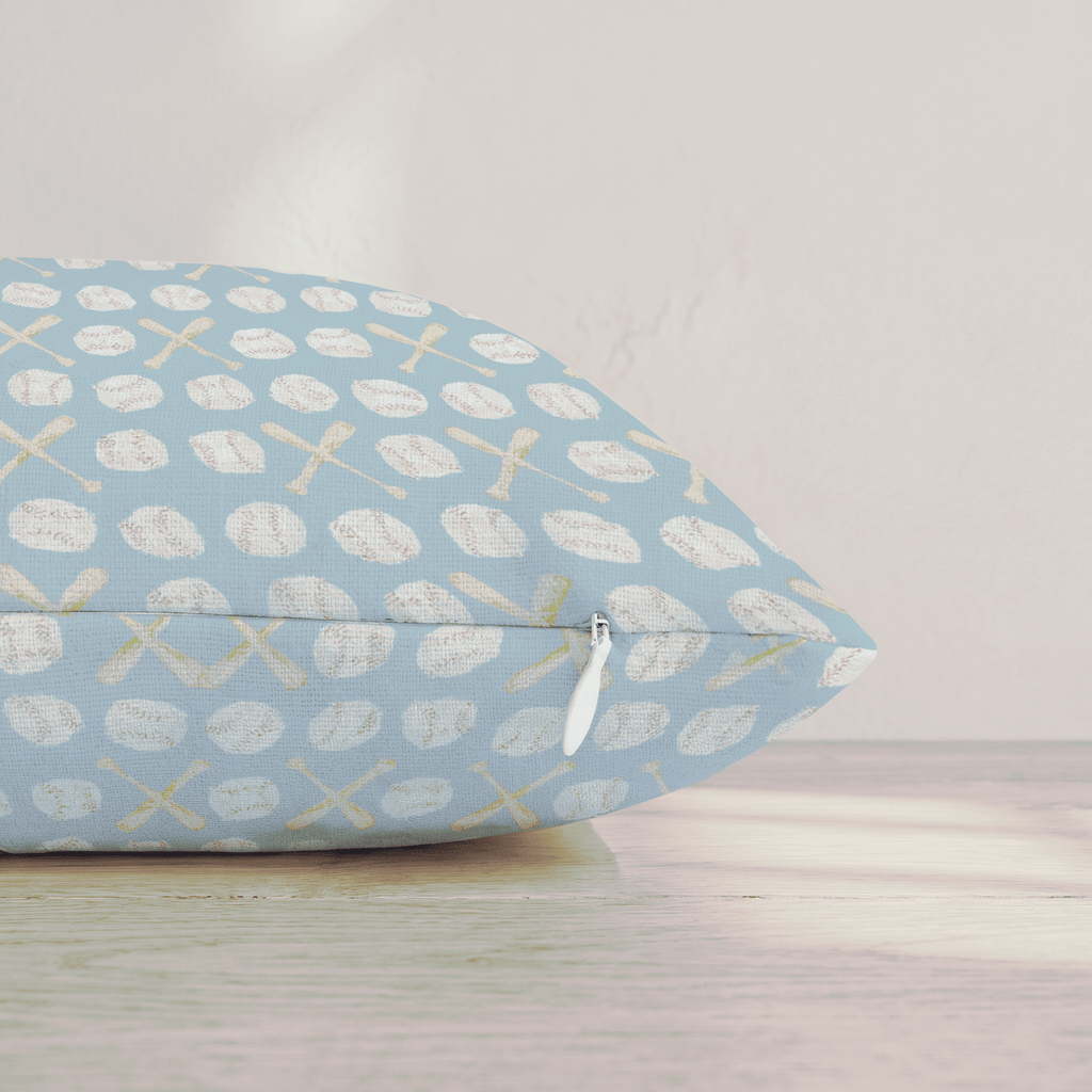 Baby Blue Baseball Throw Pillow throw pillow - Hillcroft Home