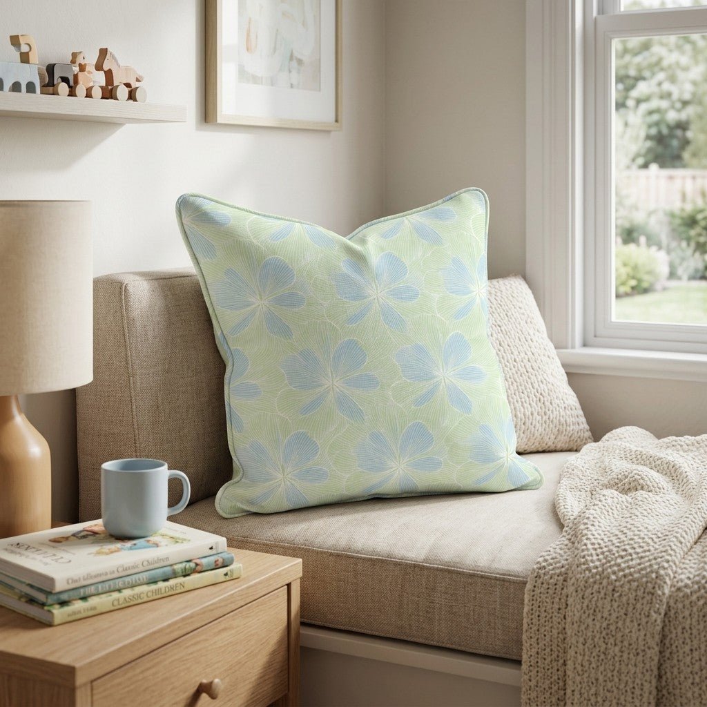 Baby Blue Blooms Throw Pillow - Hillcroft Home