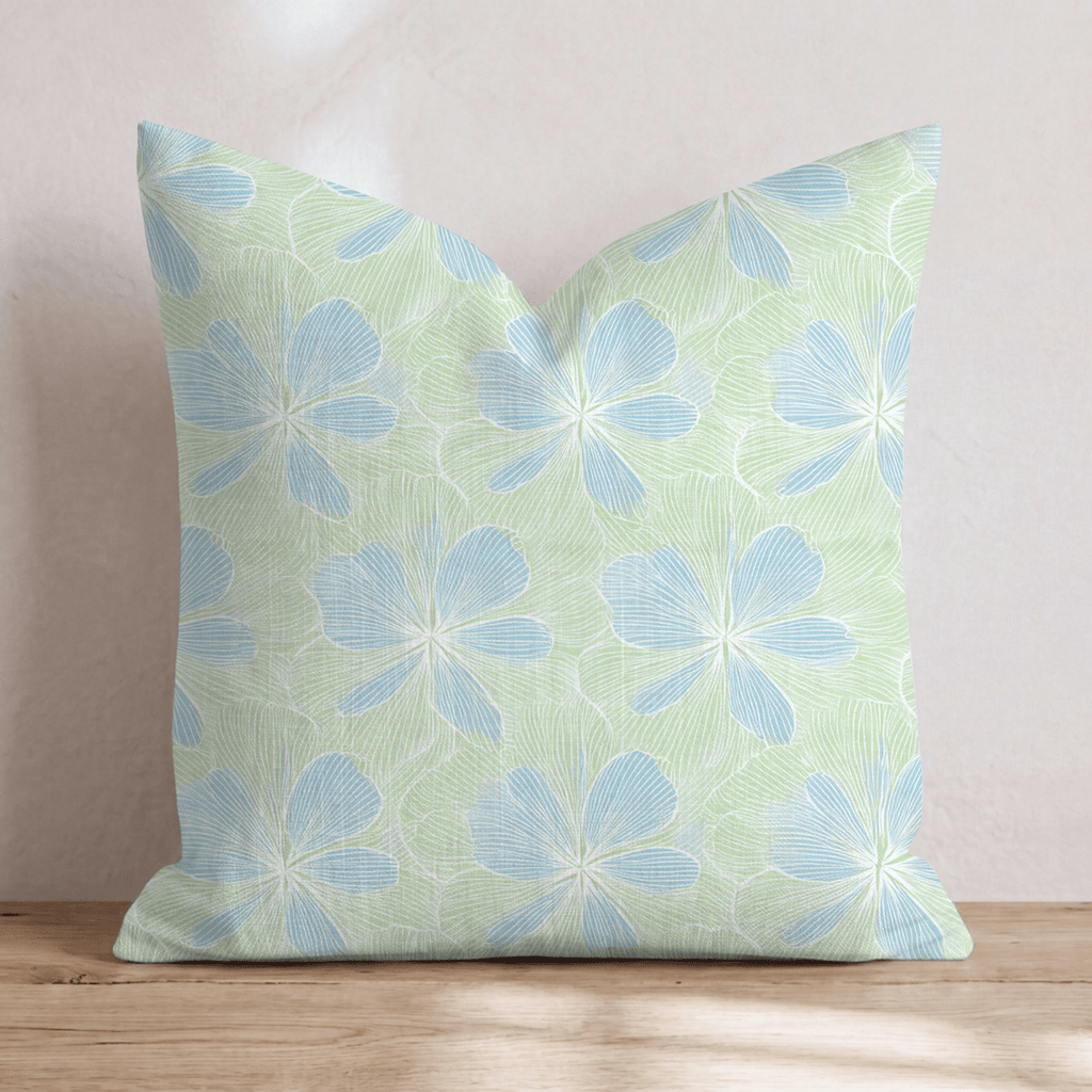 Baby Blue Blooms Throw Pillow - Hillcroft Home