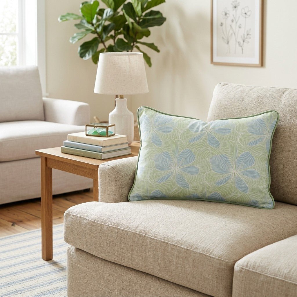 Baby Blue Blooms Throw Pillow - Hillcroft Home